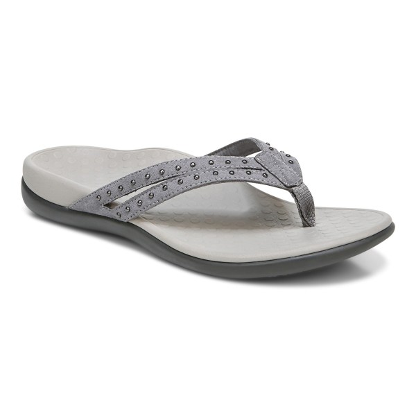 Vionic Sandals Ireland - Tasha Toe Post Sandal Grey - Womens Shoes Online | YEJNM-4519